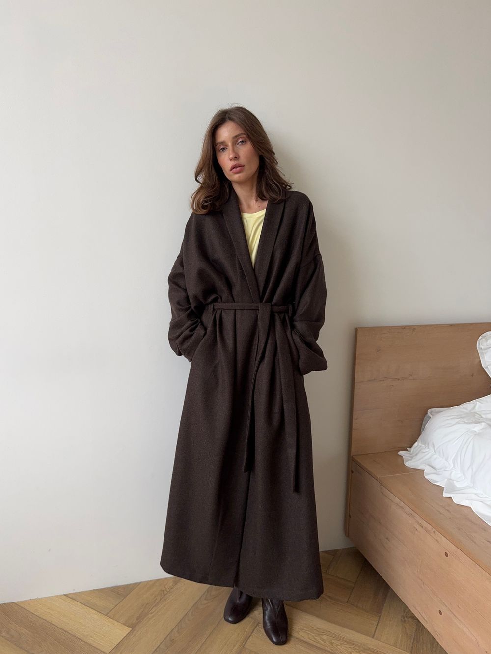 пальто LUAM wool brown