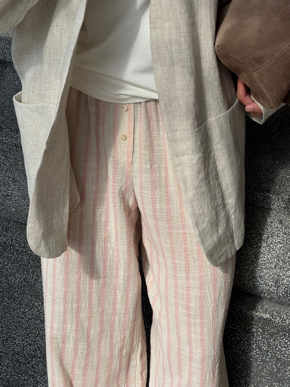 брюки CAP pink stripe cotton