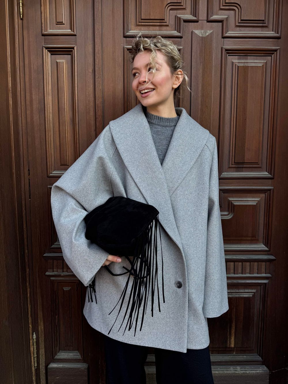 пальто JIL grey