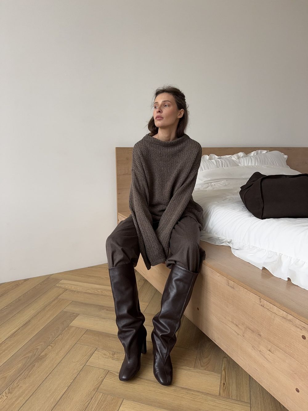 свитер BARB silky wool шоколадный