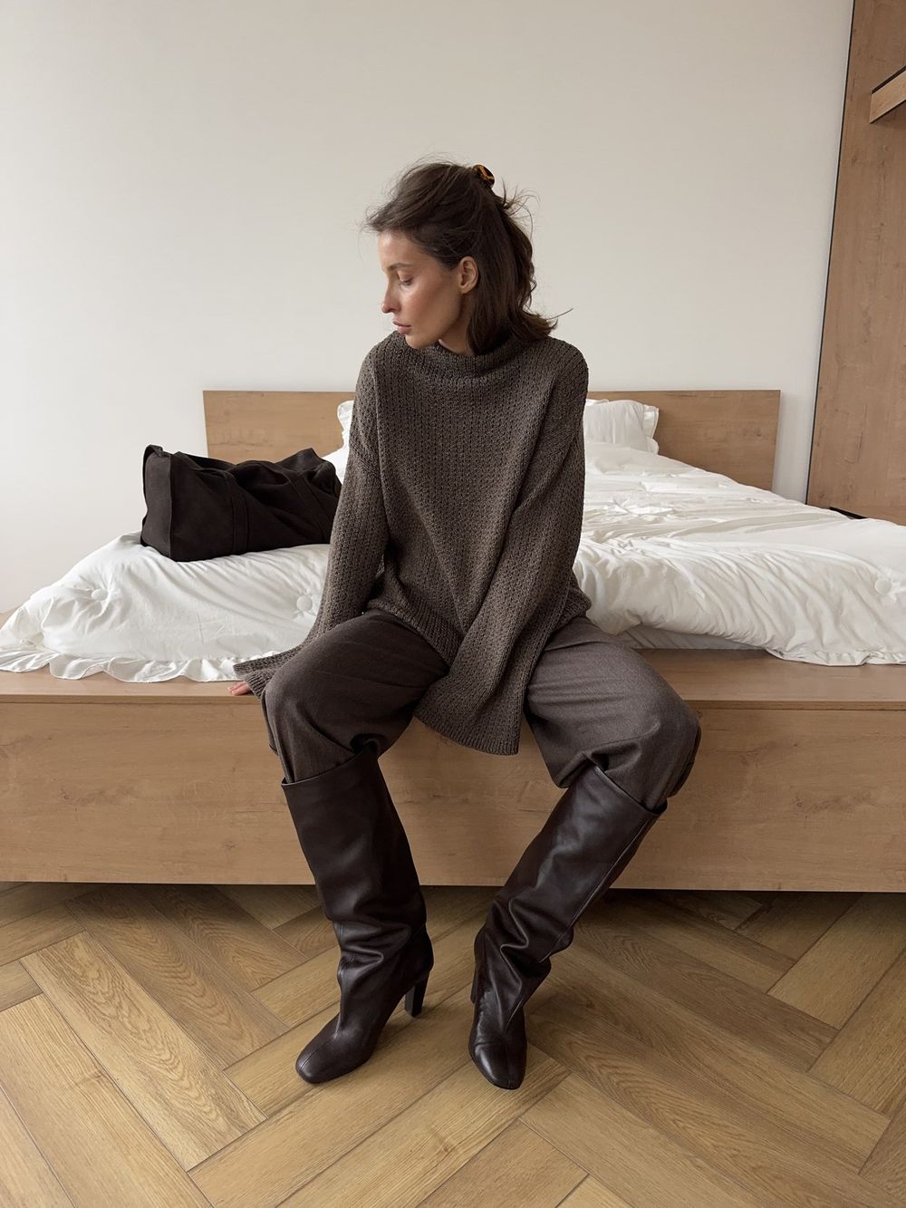 свитер BARB silky wool шоколадный