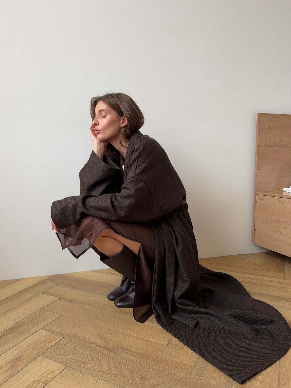 пальто LUAM wool brown