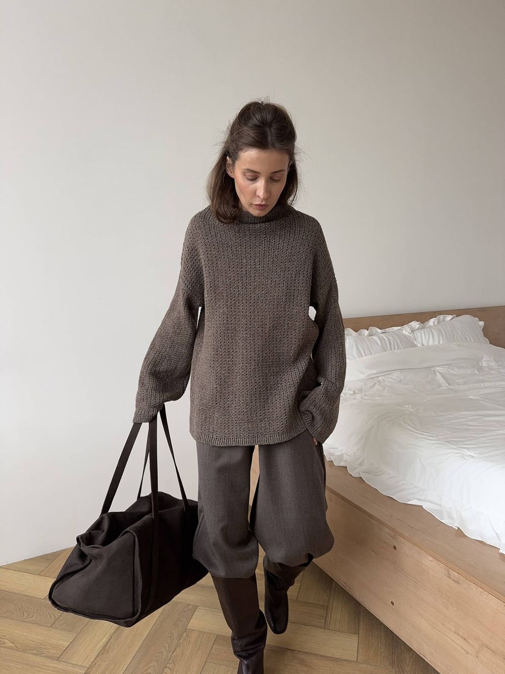 свитер BARB silky wool шоколадный