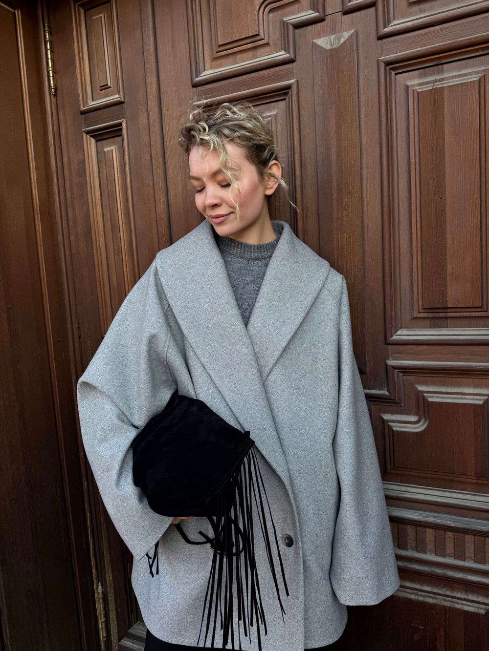 пальто JIL grey