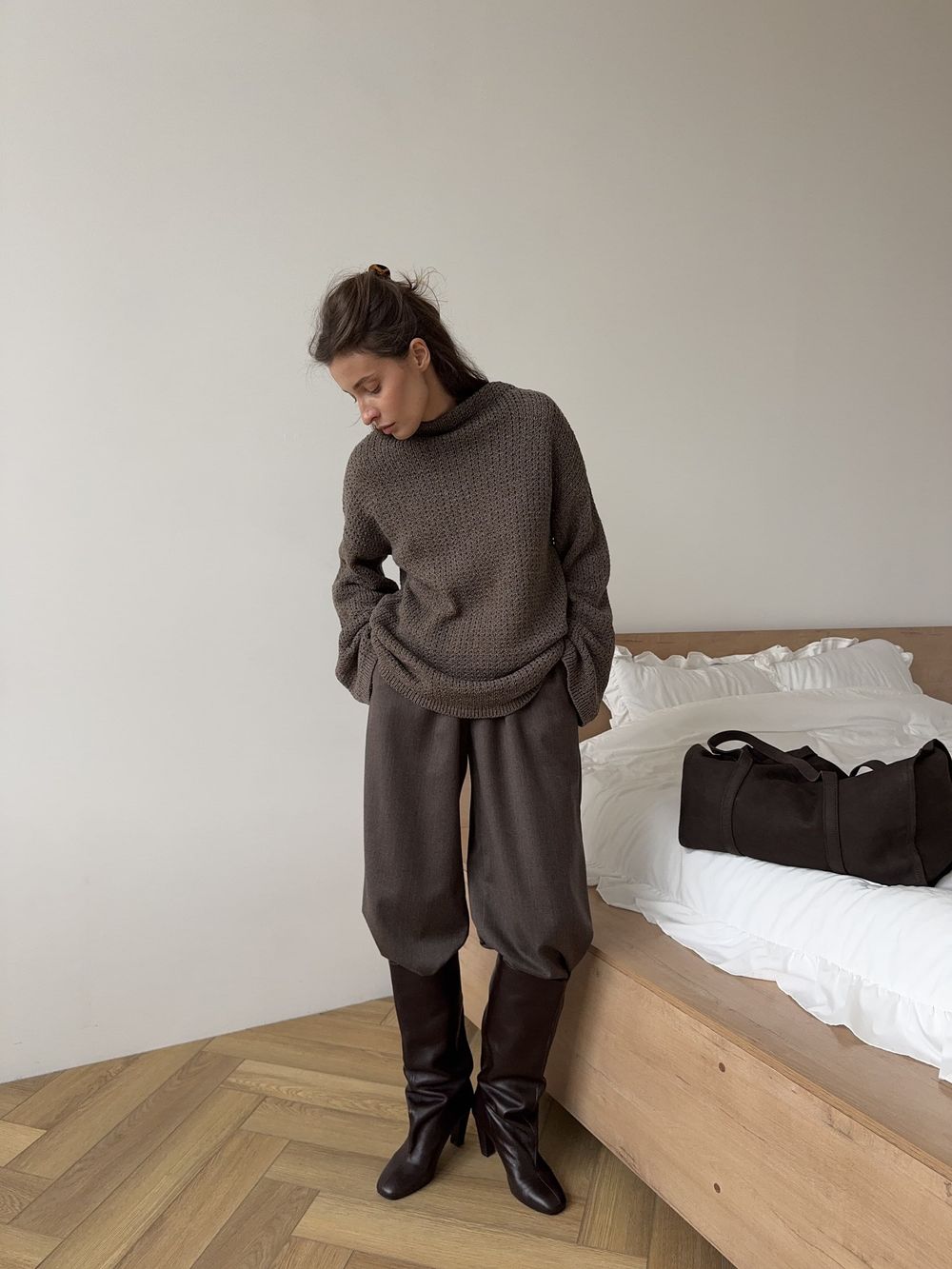 свитер BARB silky wool шоколадный