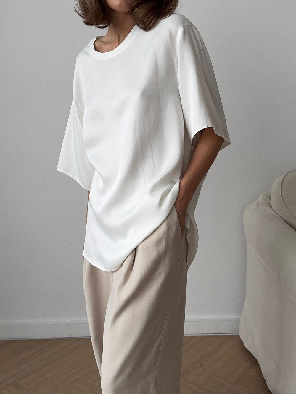 футболка AMI silk
