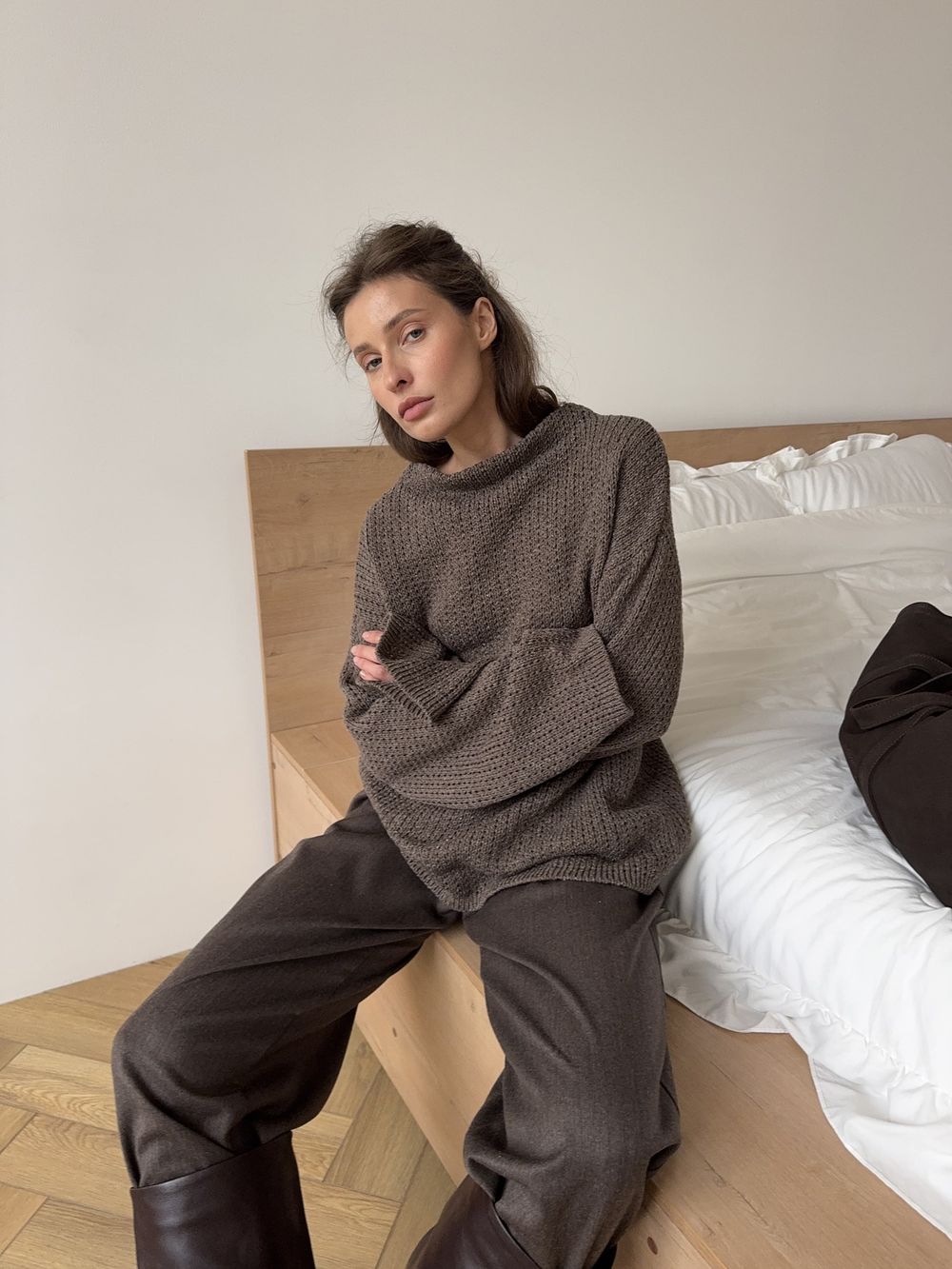 свитер BARB silky wool шоколадный