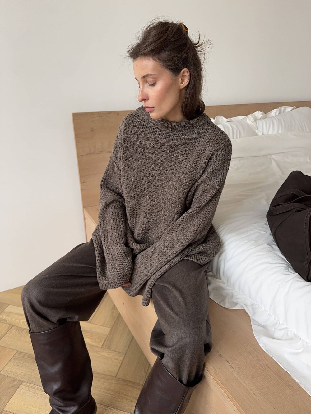 свитер BARB silky wool шоколадный