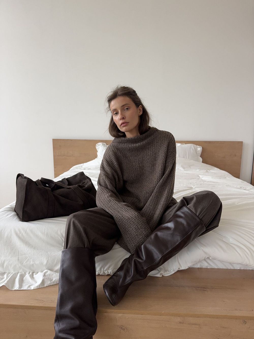 свитер BARB silky wool шоколадный