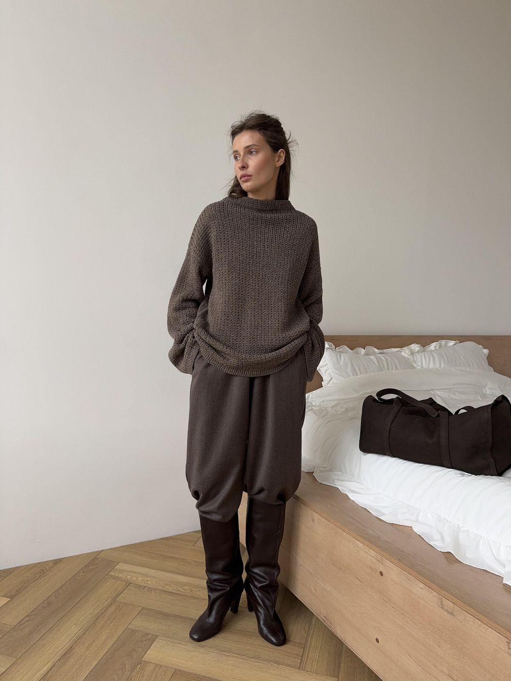 свитер BARB silky wool шоколадный