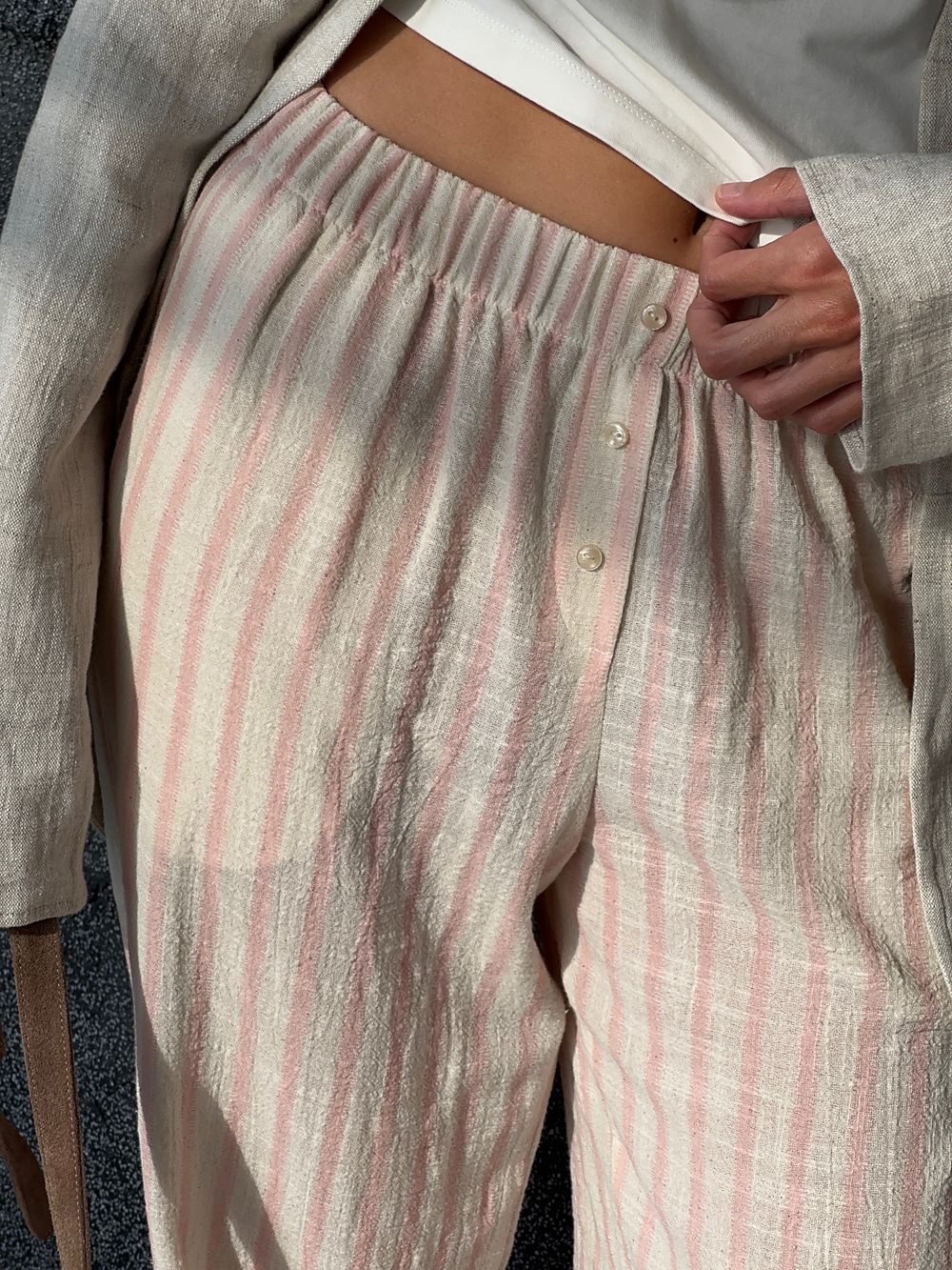 брюки CAP pink stripe cotton