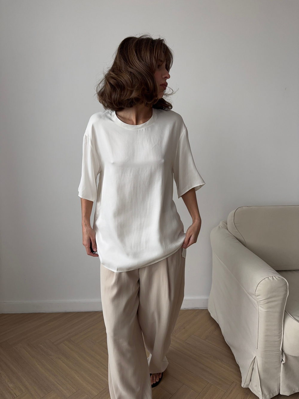 футболка AMI silk