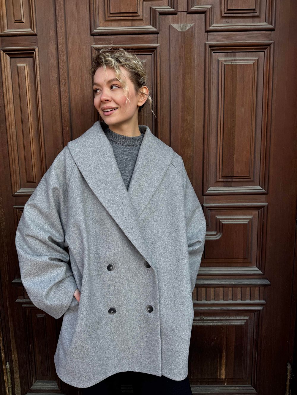 пальто JIL grey