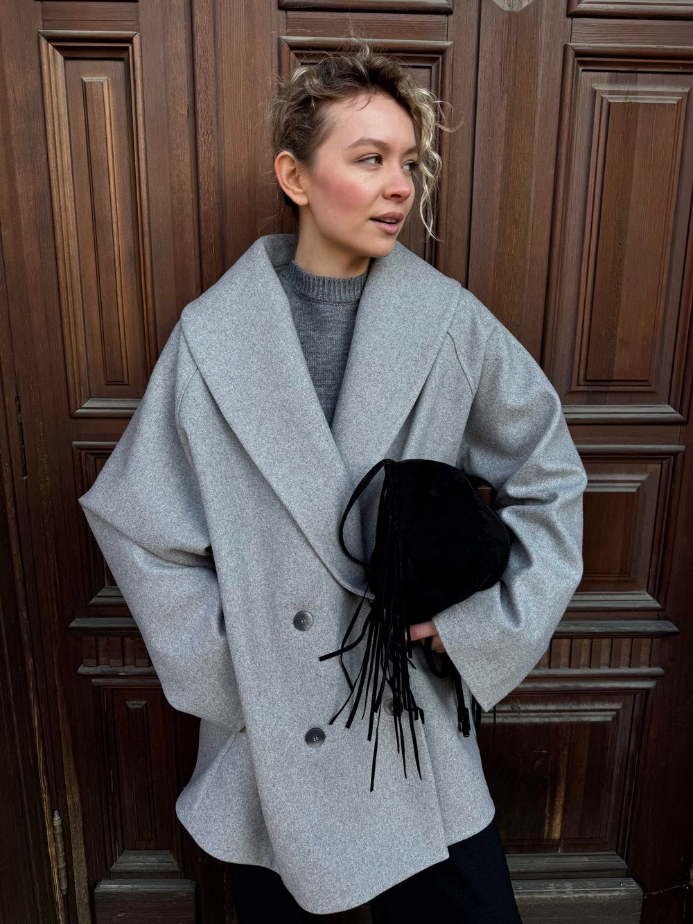 пальто JIL grey